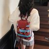 Cute cartoon portable bucket bag female new leopard print backpack college style student schoolbag