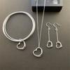 Heart Necklace Earrings Bracelet, Set T112