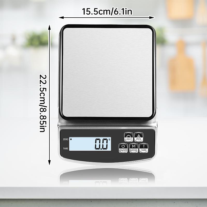 Waterproof High-Precision Kitchen Electronic Scale Digital Precision Balance Food Scale Household Coffee Baking (NO Battery) max-3kg