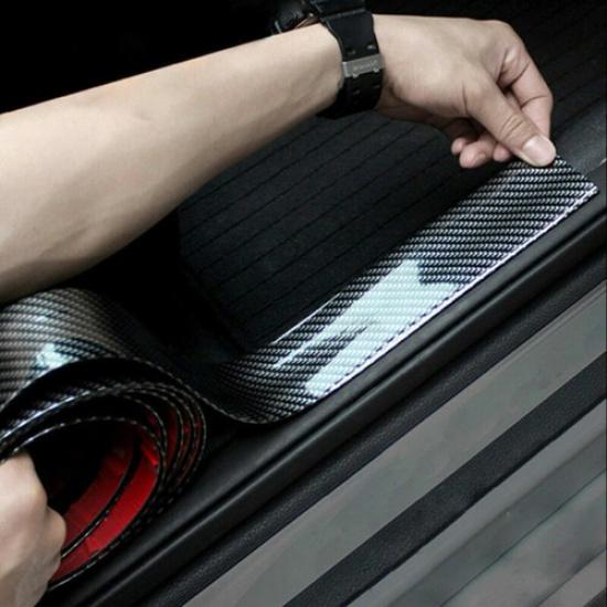 Carbon Fiber Car Rubber Edge Guard Strip Door Sill Protector Sticker Accessories