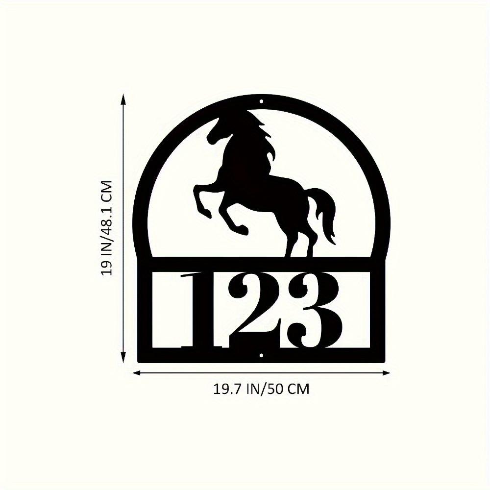 Metal Horse Wall Sign Trendy Door Plaque Address Decor Porch Living Room Rustic