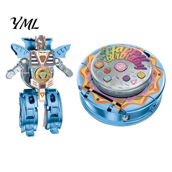 Portable Anxiety Relief Toy Transforming Robot Fidget Spinner Toy, Burger Cake Pizza Spinning for Finger Gyroscope Decompression Tool Stress