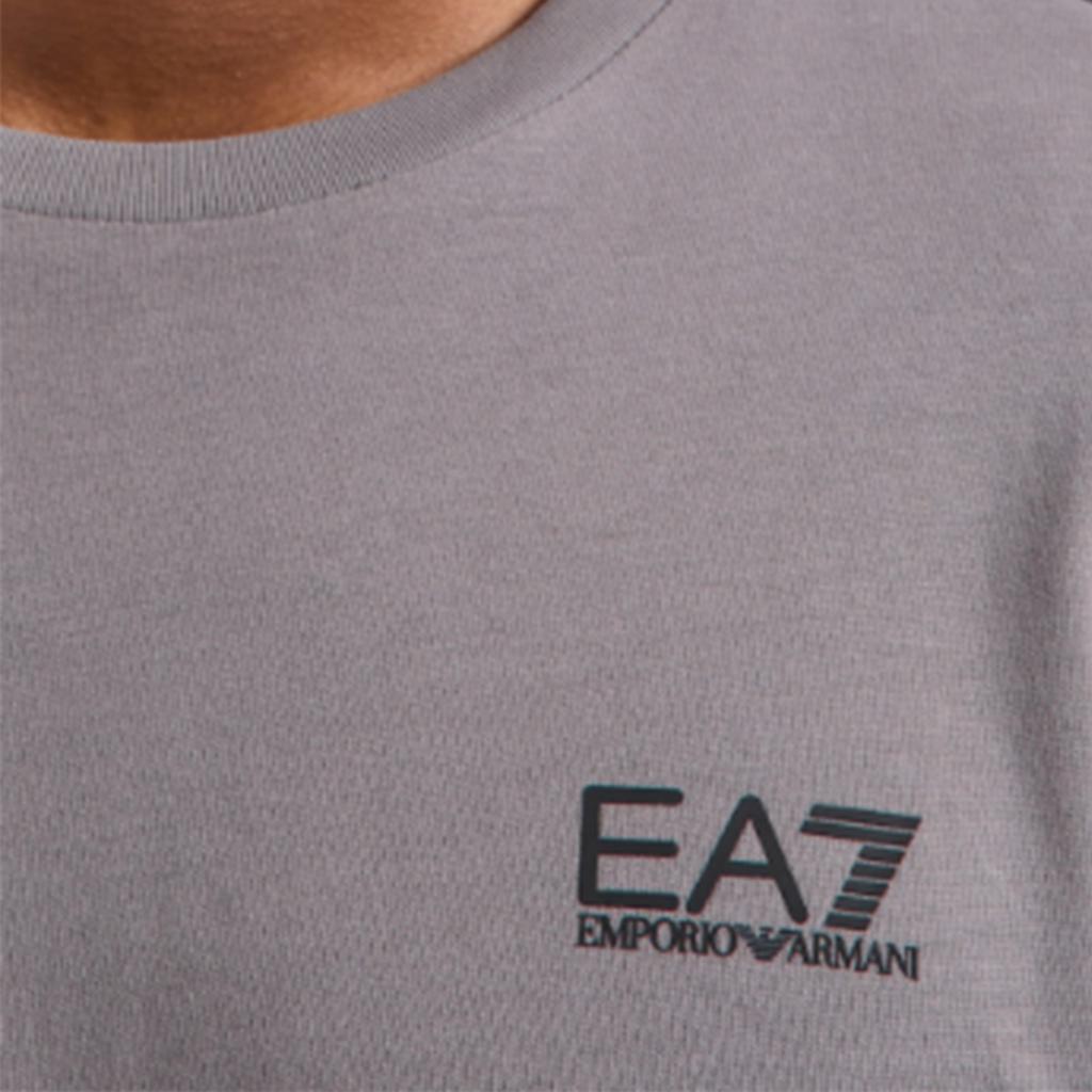 Emporio Armani EA7 Letter Print Crew Neck Pullover Straight Fit Short Sleeve T-Shirt Men Tops Gray 8NPT25-PJVPZ-1992