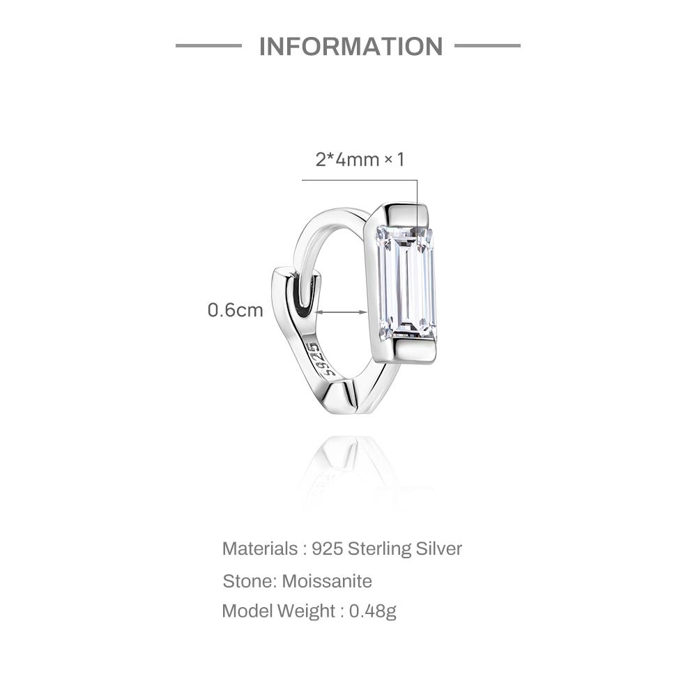 6/7/8/9mm 1pc Sparkling Moissanite Earrings Classic Shining Circle Hoop Earrings For Women Fine Jewelry