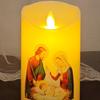 Yousheng LED Christmas Candle Lights Flameless Flickering Prayer Lamp Religious Figure Design Lights for Home Altar Church Decor