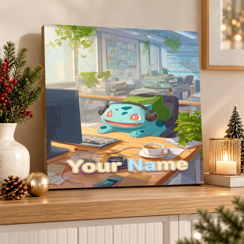 Bulbasaur Custom Name Diamond Painting Personalized 5D Full Drill DIY Diamond Art Home Decor