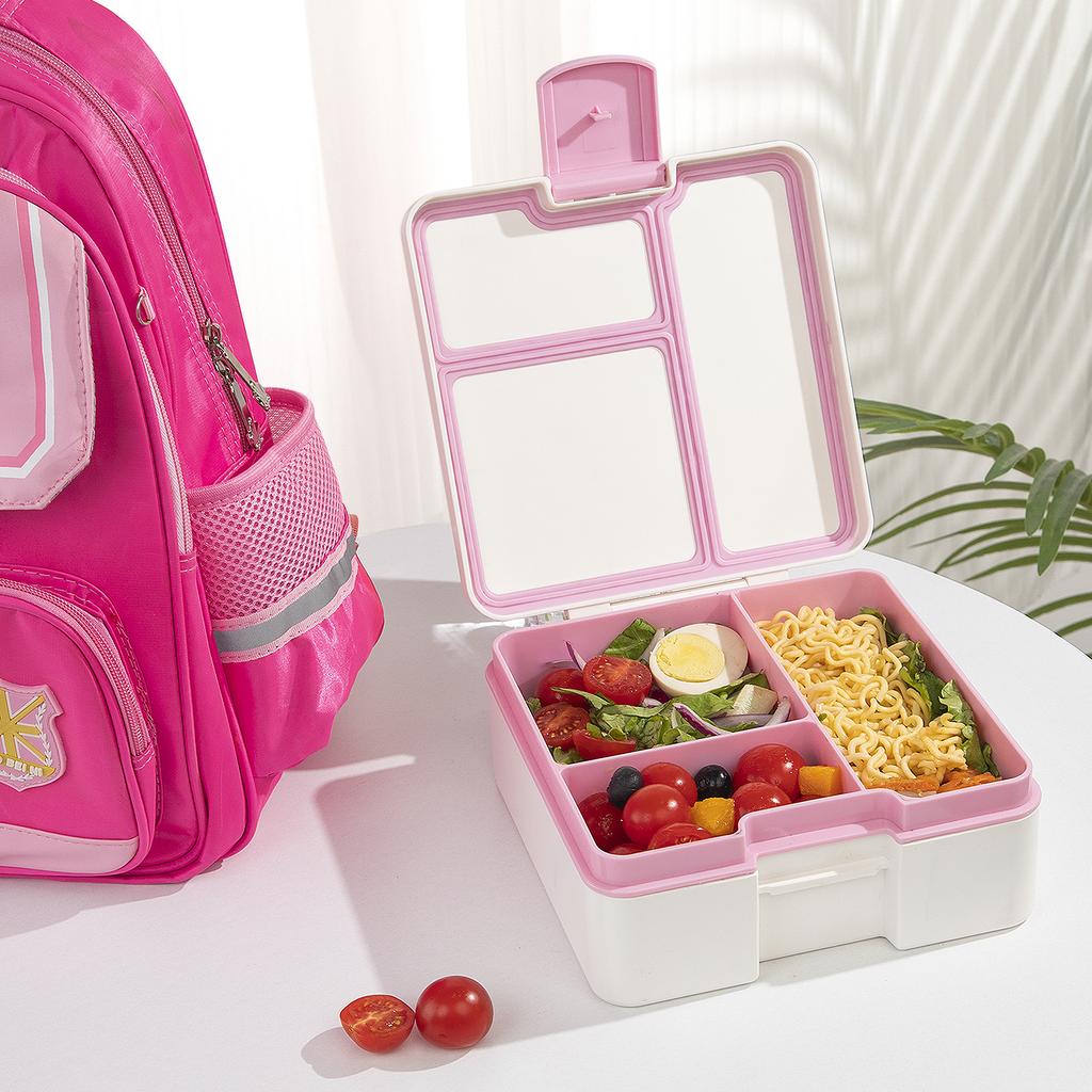 1pcs Cartoon Adorable Bento Box Microwavable Divided Leakproof Lunch Box For Teenagers And Workers School Canteen Back School