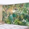 Tapeçaria de Selva Tropical Folhagem Exuberante Pássaros Exóticos Arte de Parede Única para Decoração de Casa Quarto Presente para Amante da Natureza