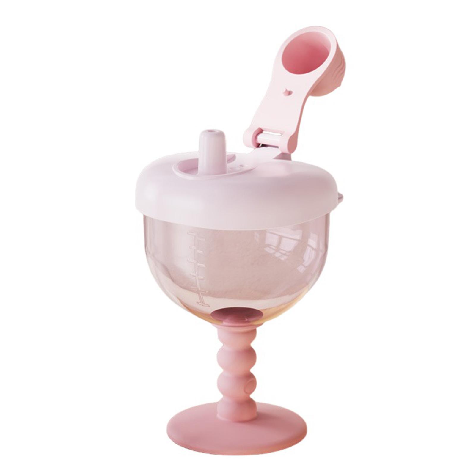 

Toddler Milk Water Bottle Baby Training Cup Anti-Fall Stemmed Safe PP Material Soft Silicone Straw Gentle On Gums Beverage Mug розовый