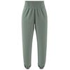 Solid Color Elastic Waistband Cuffed Sports Pants Women Bottoms Silver Gray Green HR5088