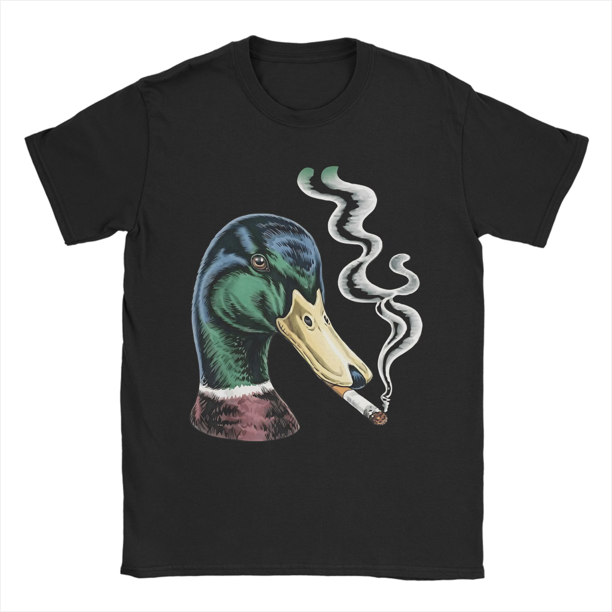Unisex Women Graphic Print Mallard Smoking Cigarette Meme Funny Mallard Duck Hunting T Shirt Tee 100 Cotton Tshirts Clothing S