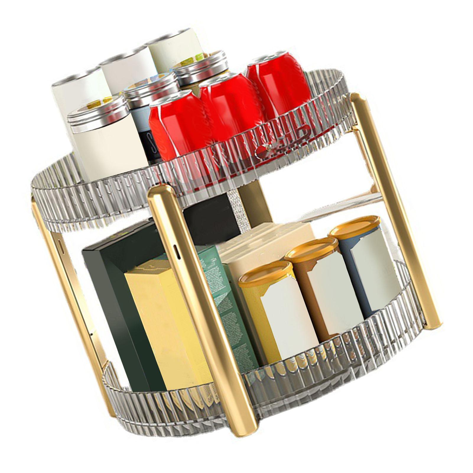 

Підставка-органайзер для зберігання косметики Прозора 2-ярусна Багатофункціональна Настільна Організатор для косметики для дому, спальні, подорожей