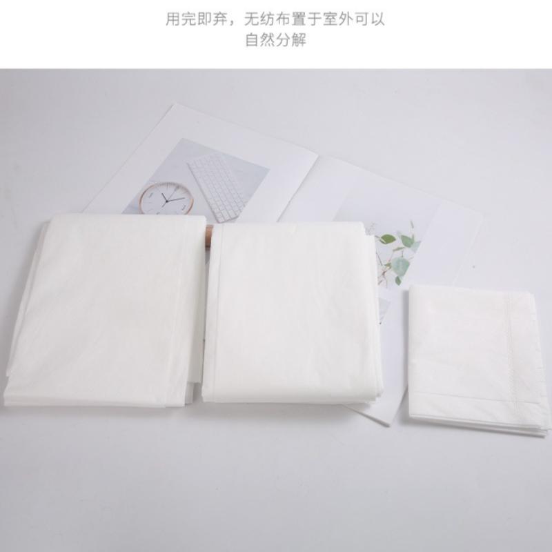 Disposable Travel Set Three Piece Set of White Bed Sheets and Quilt Covers Portable Travel Hotel Disposable Items No Shed Hair