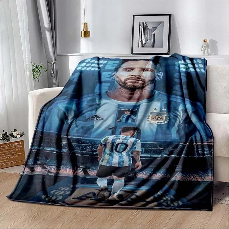 Football Superstar L-Leo-Messi-i Flannel Adult and Children's Blanket Sofa Bed Decoration Blanket Portable Blanket Gift