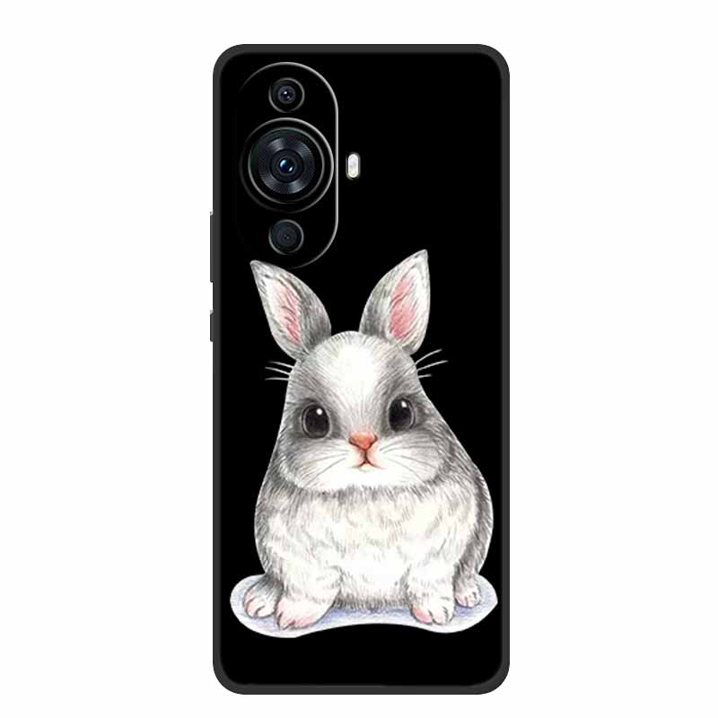Funda For Huawei Nova 12s Case Cute Cartoon Cat Black Silicone Soft Back Cover Case For Huawei Nova 12s Case Nova12s 12 S Coque