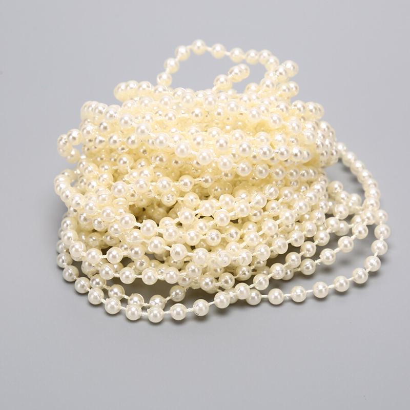 Abs Round Pearl Beads Rope Diy Craft Supplies Jewelry Decoration Wedding Dress