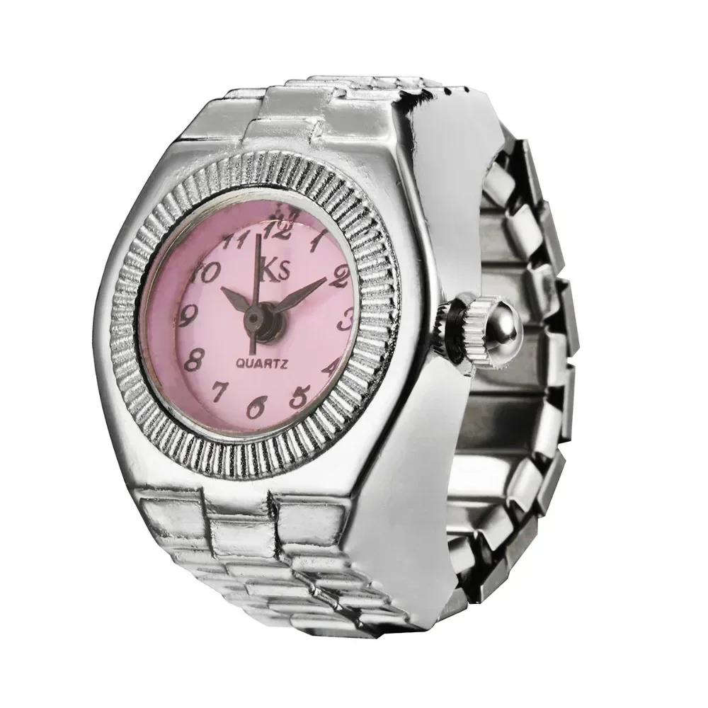 Paar Fingeruhr Ring Vintage Punk Elastisches Legierungsband Herren Damen Schmuck Uhr Römische Ziffern Zifferblatt 28 Stile Mini Quarzuhren
