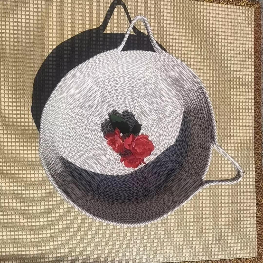 

Наполнитель для кошачьего туалета для собачьего туалета для маленьких домашних животных, круглый, ручной, соломенный, веревочный, для маленького домика, легко чистится, наполнитель для кошачьего туалета летом S 35*30*11cm