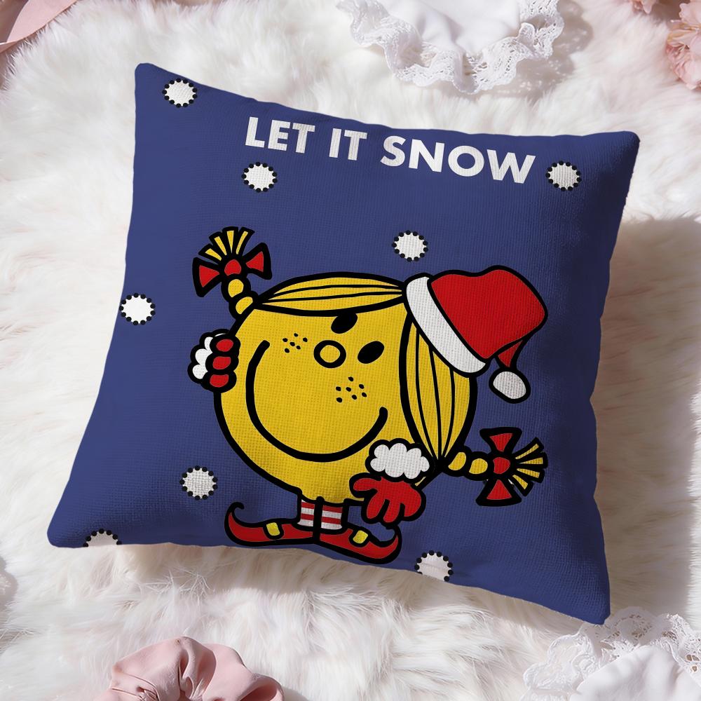 cute Mr. Men and Little Miss Cushion Cover Premium Comfort Reversible Pillow Cove -Two in One Design for Any Room & Car Interior