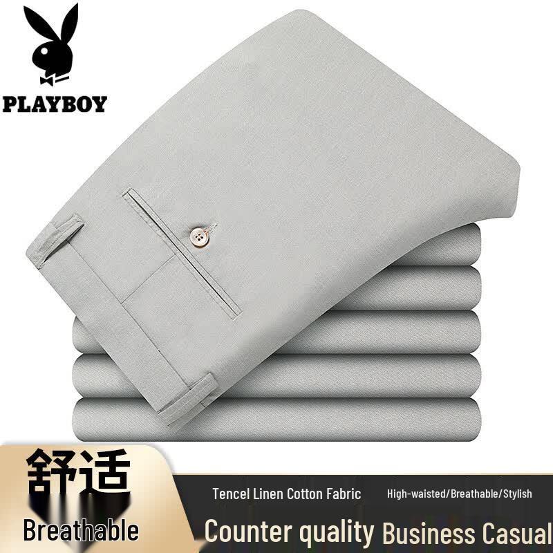 PLAYBOY Men s Linen Blend Casual Pants 38