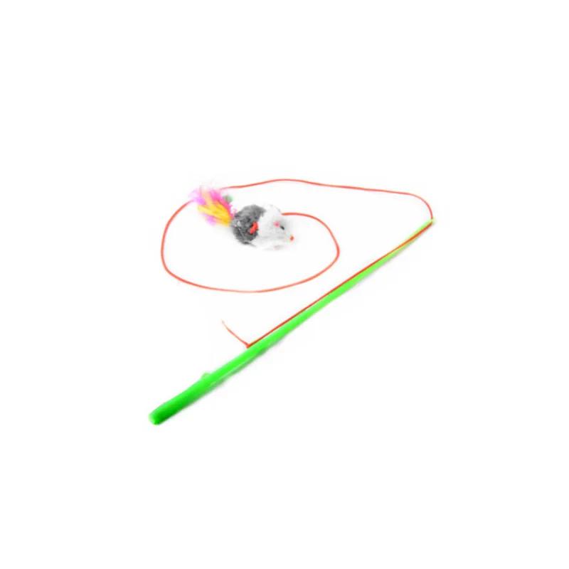 Fishing Rod Type Colorful Mouse Feather Funny Cat Stick Elastic Rope Telescopic Rod Boredom Relief Props Catcher Interactive Toy
