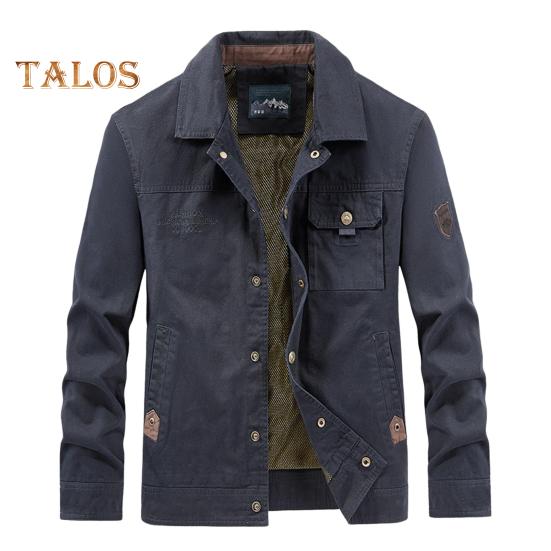 

Мужская куртка с лацканами, длинный рукав, много карманов, дизайнерская куртка, пальто, однотонная однобортная куртка для активного отдыха, повседневная одежда M темно-синий