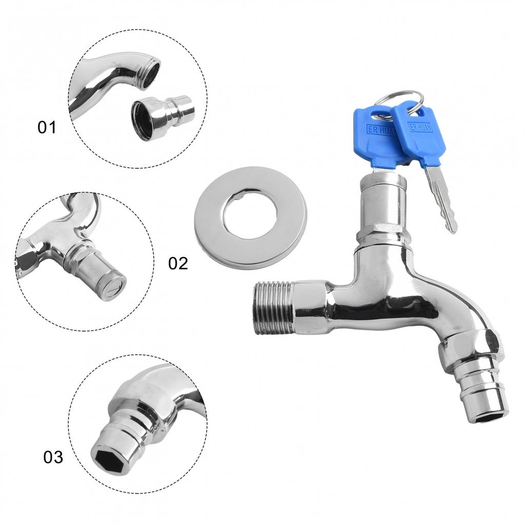 Sink Tap Faucet Water Taps With Key Lock Anti-theft