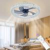 Nordic Luxury Silent Crystal Ceiling Fan Light for Bedroom