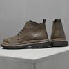 Botas de Tela Primavera Otoño Estilo Británico Adulto Zapatos de Hombre Cálidos con Piel Felpa de Caña Alta Casual Cuero Botas Zapatos de Hombre