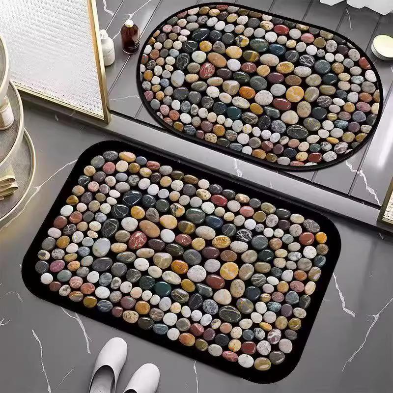Pebble Bathroom Mat Absorbent Mat Dirt Resistant and Easy To Maintain Non Slip Mat