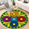 1pc Mandala Flowers Office Round Rug, Non-slip, Soft and Durable Office Rug for Interior Decoration, Perfect for Office,Decoration yy260204044