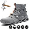 Male Work Boots Indestructible Safety Shoes Men Steel Toe Shoes Puncture-Proof Work Sneakers for Men