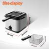 Electric Deep Fryer, 2.5 Liters Oil Capacity, Small Deep Fryer with Non Stick Basket for Home Use, Cool Touch Sides Easy To Clean (silver)