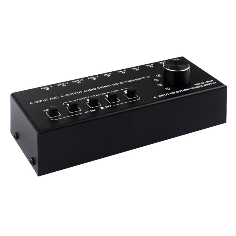 6 in 4 Out Sound Switcher Stereo Sound Switching Signal Source Switcher Selector Splitters Box Sound Signal Switching