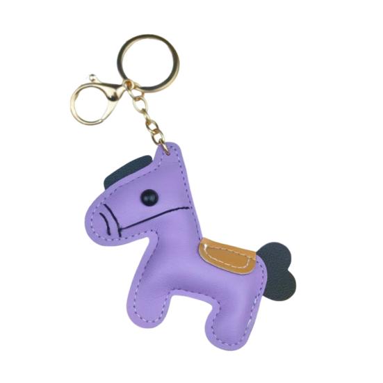 Yousheng Keychain Pendant Synthetic Leather Horse Charm Keyring with Rope Vibrant Colors Key Holder Bag Accessory