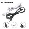 White/Black EU Plug Button 303 Switch Power Cord 2pin Wire Desk Lamp Switch Cable AC 220V Extension Power Cord Switch