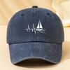 Sailing Print Unisex Washed Baseball Cap Outdoor Vacation Camping Casual Hip Hop Peaked Cap Cycling Cap