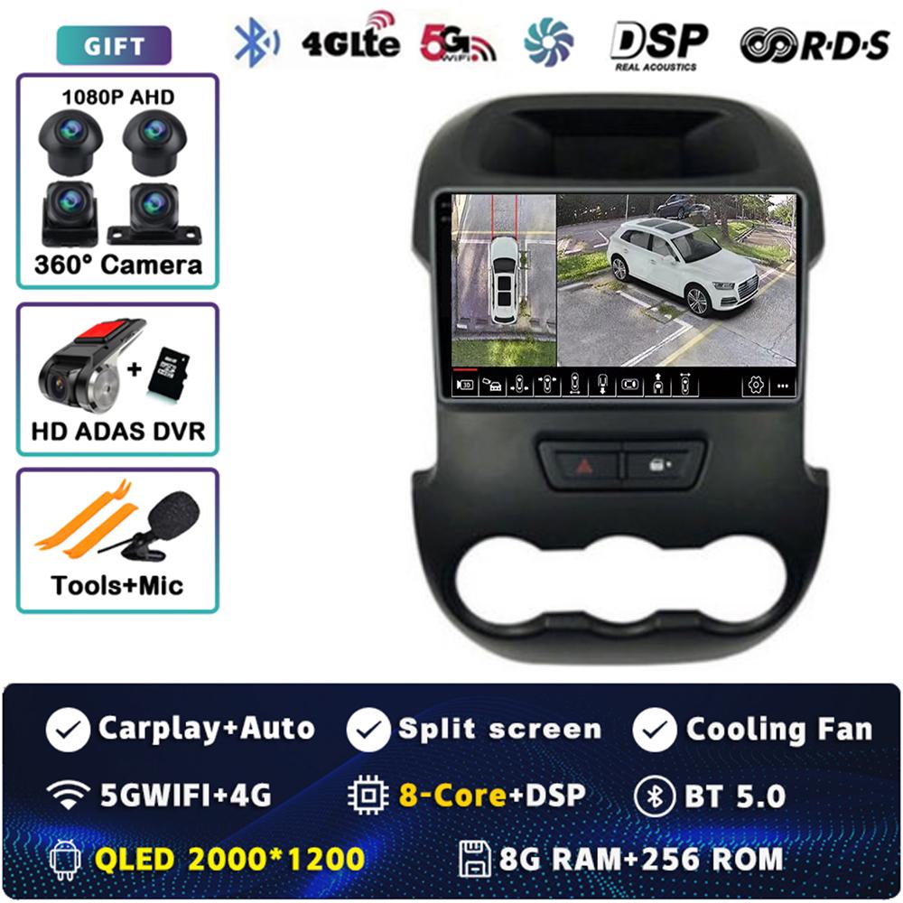 Android 14 Carplay Car Radio For Ford RANGER F-250 2011 - 2014 Multimedia Video Player Navigation GPS Stereo 2Din DVD Head Unit