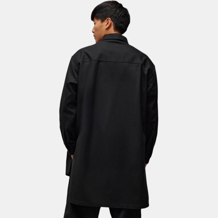 Y-3 Solid Color Polo Collar Pocket Jacket Unisex Jacket Black IN4342