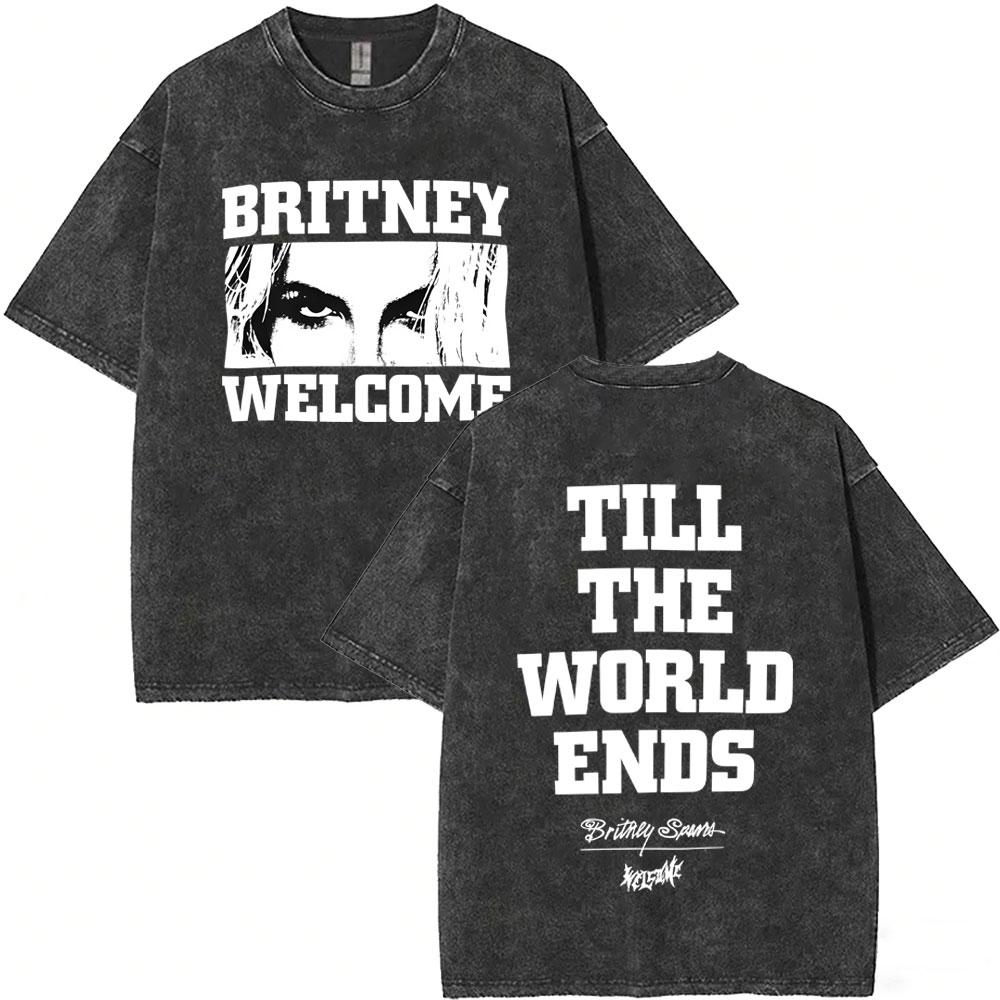 Washed Vintage Britney Spears Oops I Did It Again Graphic T Shirts Men Women Casual Oversized Short Sleeve Tshirts Streetwear