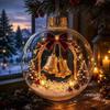 2pc Acrylic Material Christmas Ball Ornament Transparent Design with Light Santa Claus Pendant Hanging Christmas Decor