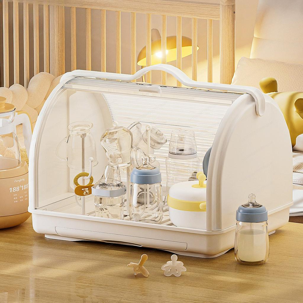 Bottle storage box, tableware storage box, complementary food tools, tableware, dust-proof with lid, drain rack