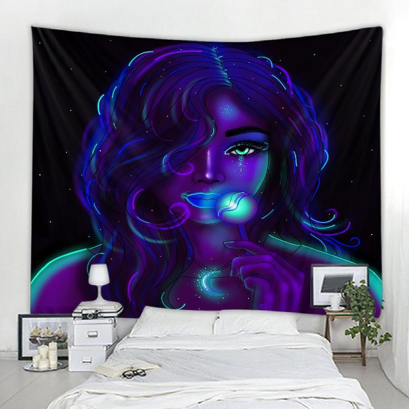 Japanese anime girl background decoration tapestry kawaii boho hippie wall decoration tapestry cartoon home background decoratio