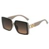 New large-frame square female alphabet light luxury sunglasses, European and American high-end face-showing small-point diamond sunshade sunglasses