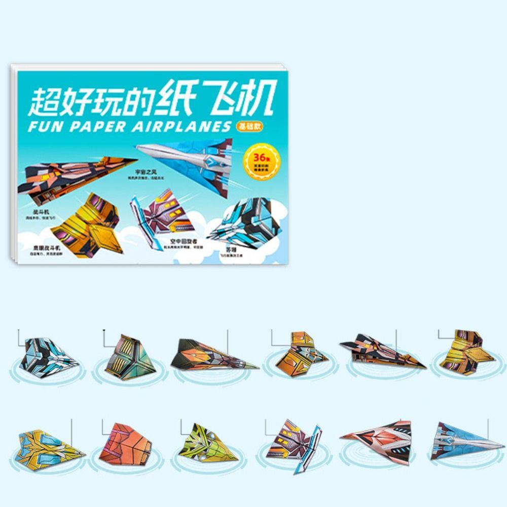 Paper Airplane Origami Set Art Learning Versatile Paper Aircraft Toy  Kids Toddlers Children