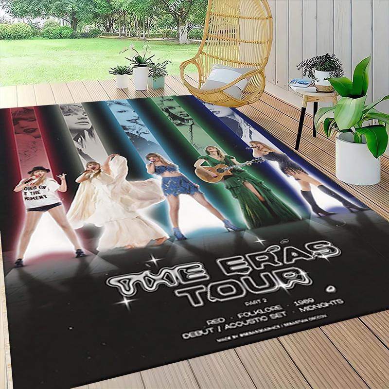 Eras Tour Poster Carpet Rug Soft Washable Antislip Home Living Room Sofa Mats Personalized Christmas Rug