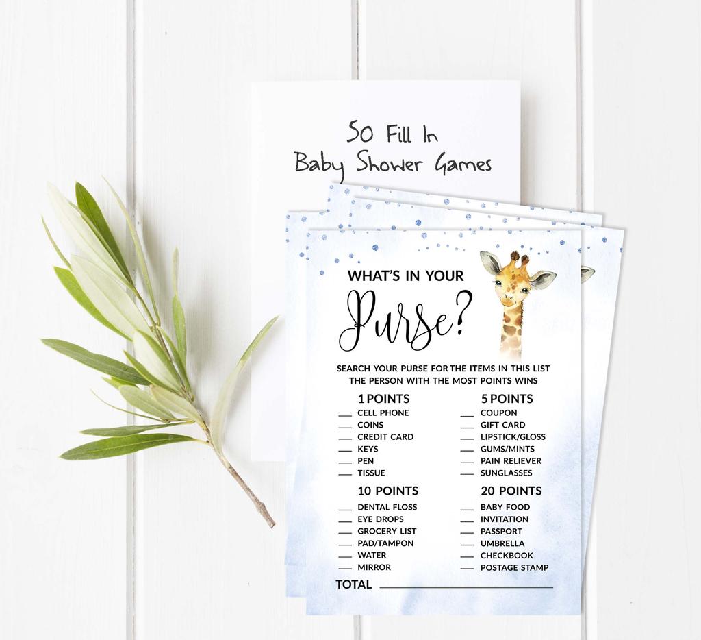 Inkdotpot Baby Shower Game Set Of 50 BabyA  AlphabetA  ABCA  Game Giraffe Jungle Animals Party