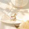 Women's Japanese-Korean Style Zircon Emerald Jewelry Set: Necklace, Ring, Earring, and Elegant Clavicle Chain
