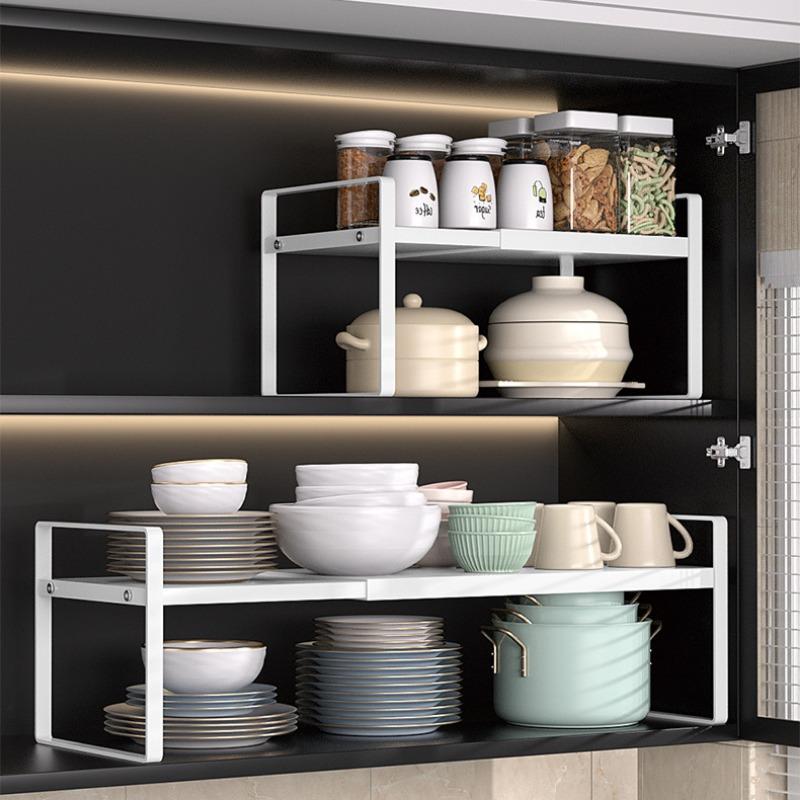 Retractable Kitchen Spices Storage Racks Home Multifunctional Tabletop Seasoning Holders Cupboard Sundries Organize Metal Shelf