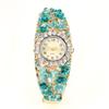 Round Dial Rhinestone Dress Watch Alloy Quartz Bracelet Wristwatch  Casual Occasion